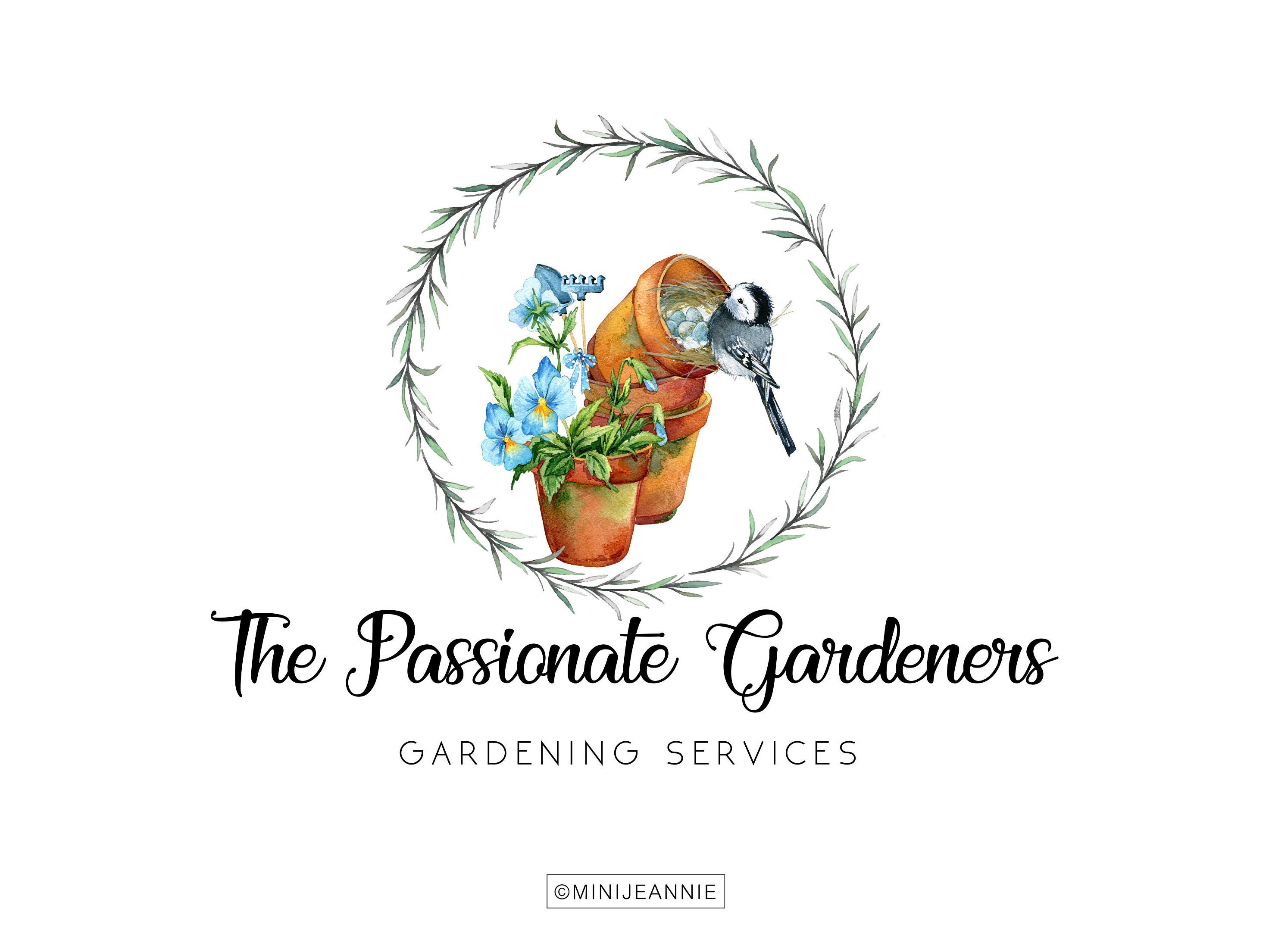 Gardening LogoGarden LogoBird LogoFlower Pot Etsy