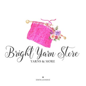 Stricklogo-Garn Logo-Stricknadeln Logo-Wolle Logo-Häkellogo-Wollkugel Logo-Love Stricklogo-Florales Stricklogo-Premade Logo
