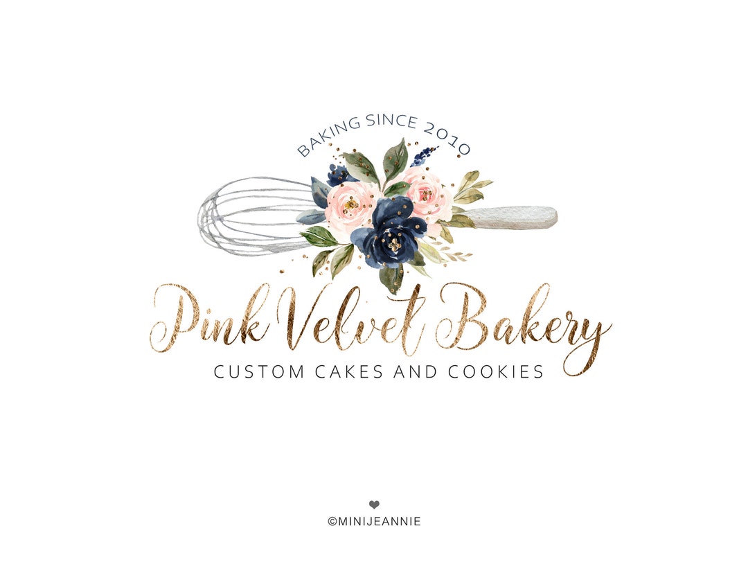 Whisk Logo-watercolor Baking Logo-rustic Baking Logo-bakery - Etsy