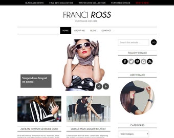 Genesis WordPress Theme – Franci Ross – Fashion Lifestyle - Premade WordPress blog design - black and white – Mobile Responsive - SEO ready