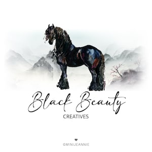 Black Horse Logo Design, Equestrian Logo, Pony Logo, Stallion Logo, Gelding Logo, Colt Logo, Race Horse Logo, Horse Breeder Logo, Ranch Logo