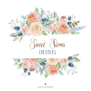 Floral Logo, Flower Logo, Boho Logo, Feather Logo, Feminine Logo, Floral Logo Design, Photography Logo, Watercolor Logo, Boutique Logo