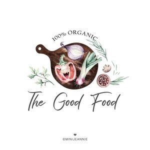 Cooking Logo-Organic Food Logo-Organic Vegetables Logo-Gourmet Food Logo-Healthy Eating Logo-Healthy Food Logo-Vegetable Logo-Chef Logo