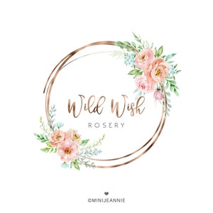 Circle Logo Round Logo Floral Logo Flower Logo Flower And Etsy Circle Logo Round Logo Floral Logo Flower Logo Flower And Etsy