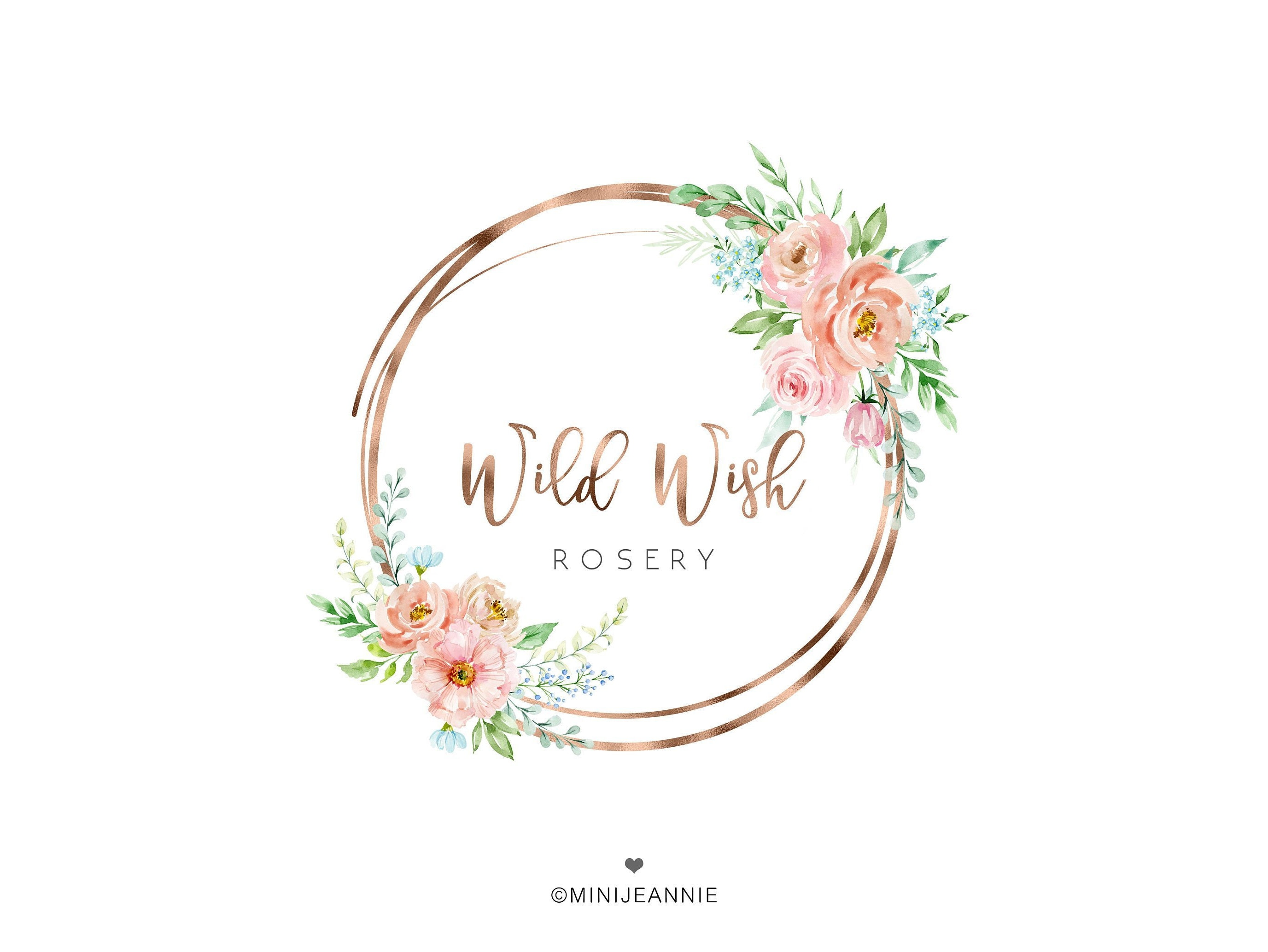 Floral LogoFlower LogoFloral Frame LogoCircle LogoRound Etsy