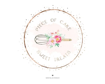 Whisk Logo-Bakery Logo-Baking Logo-Cake Shop Logo-Rustic Baking Logo-Cupcake Logo-Cooking Logo-Catering Logo-Chef Logo