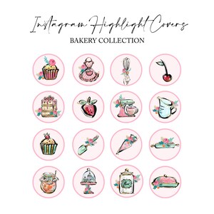 Instagram Baking Highlight Covers, Instagram Bakery Sweet Shop Story Highlights, IOS Icons, Cake Shop Bakery Instagram Branding