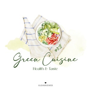 Vegan Logo Design, Vegetarian Food Logo, Healthy Eating Logo Tomato Lettuce, Catering and Food Business Branding, Vegan Restaurant Logo