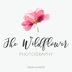 Flower logo-Floral Logo-Nature Logo-Photography Logo-Watercolor Logo-Premade logo-Etsy Logo-Small Business Logo-Hand drawn Logo-Branding