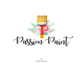 Paint Brush Logo, Painting Logo, Painter Logo, Interior Design Logo, Art Logo, Home Renovation Logo, Wall Paint Logo, Home improvement Logo