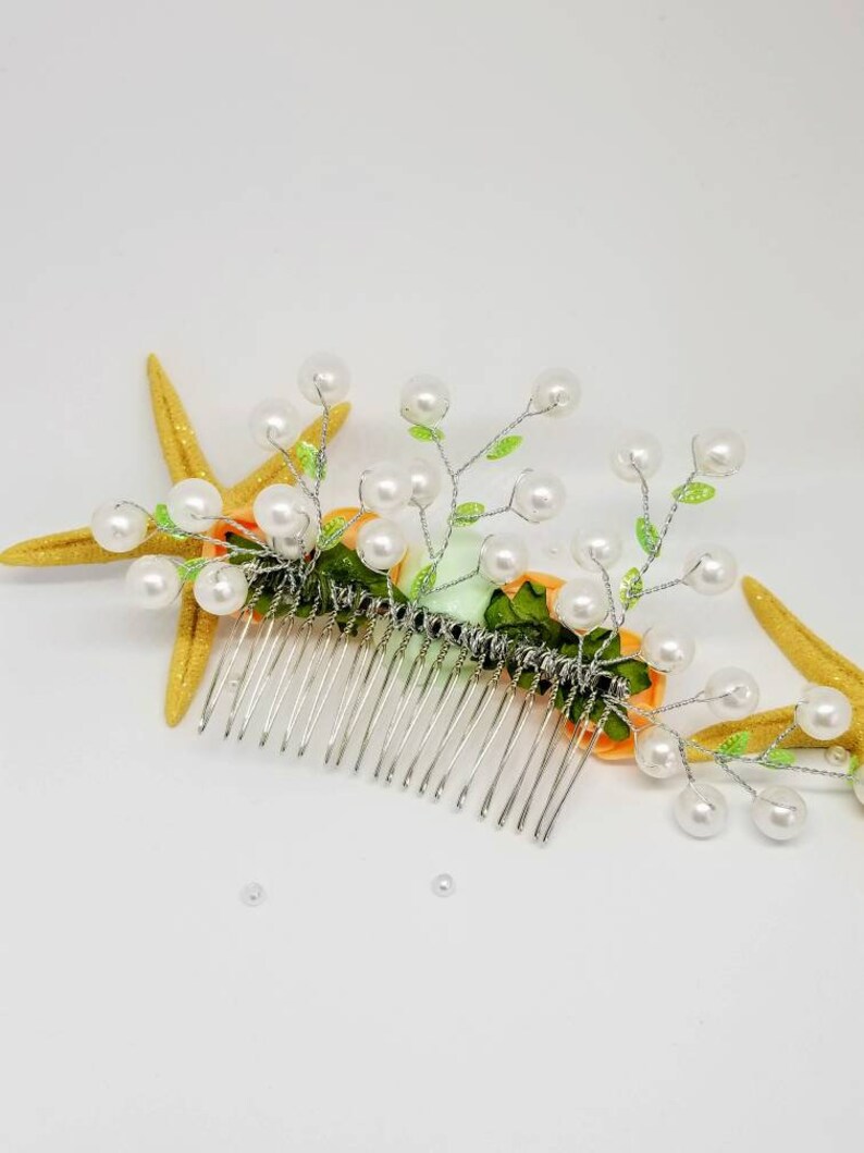 Peach pastel hair accessory pearl hair comb pearl hair pins Etsy