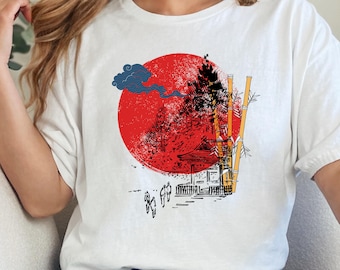 Japanese Art T-shirt, Retro Tokyo Streetwear, Unisex Cotton Tee