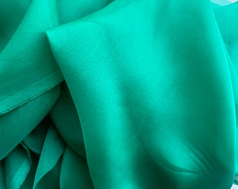 green pure silk chiffon remnant