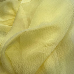 Lemon yellow silk chiffon triangular remnant