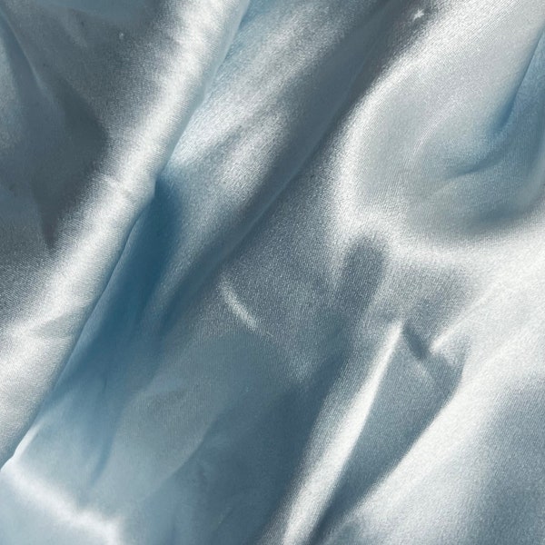 baby blue colour pure silk crepe back satin remnant