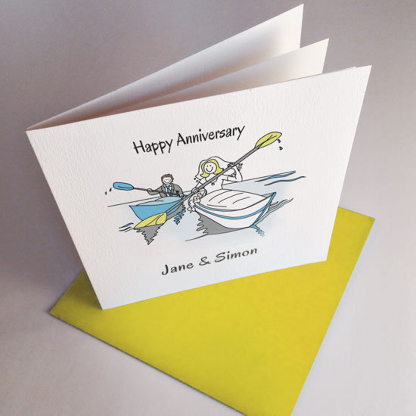 Kayak Wedding Card or Canoeing Engagement Anniversary Card Etsy