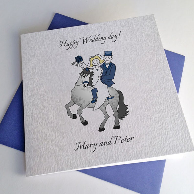 Horse Wedding Card in All Colours or Customisable Equestrian - Etsy UK