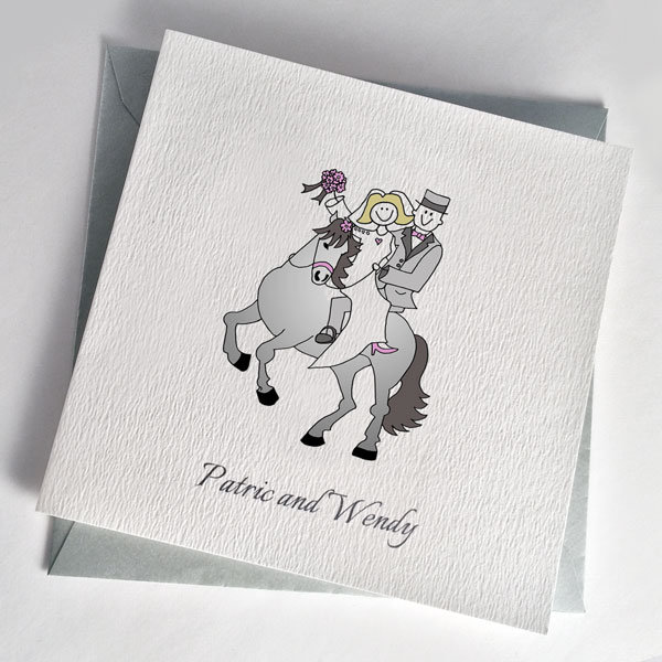 Horse Wedding Card in All Colours or Customisable Equestrian - Etsy UK