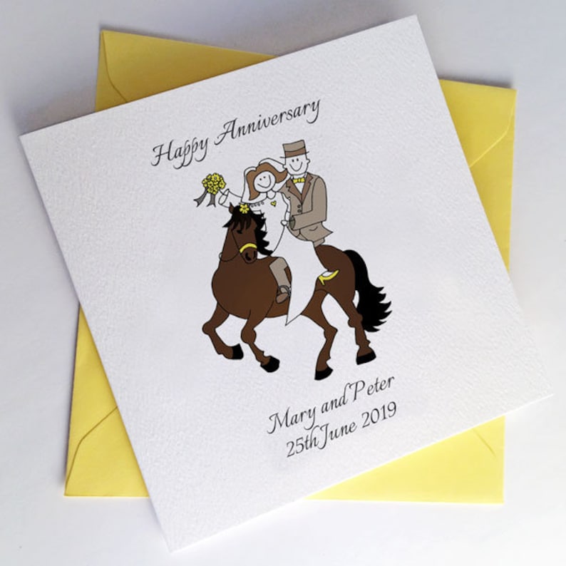 Horse Wedding Card in All Colours or Customisable Equestrian - Etsy UK