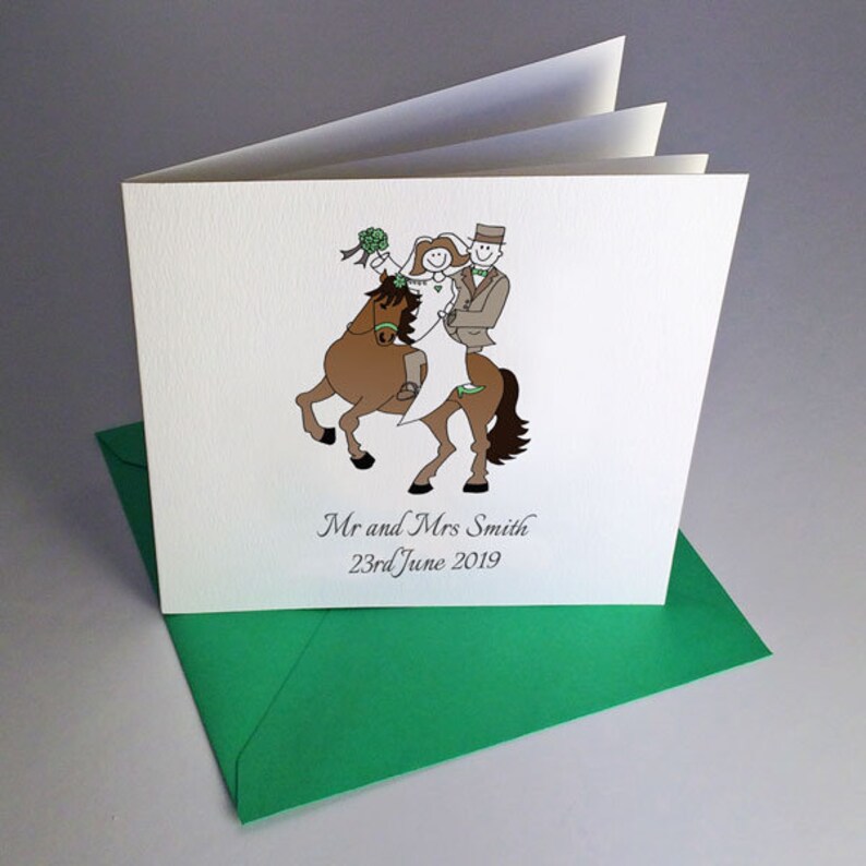 Horse Wedding Card in All Colours or Customisable Equestrian - Etsy UK