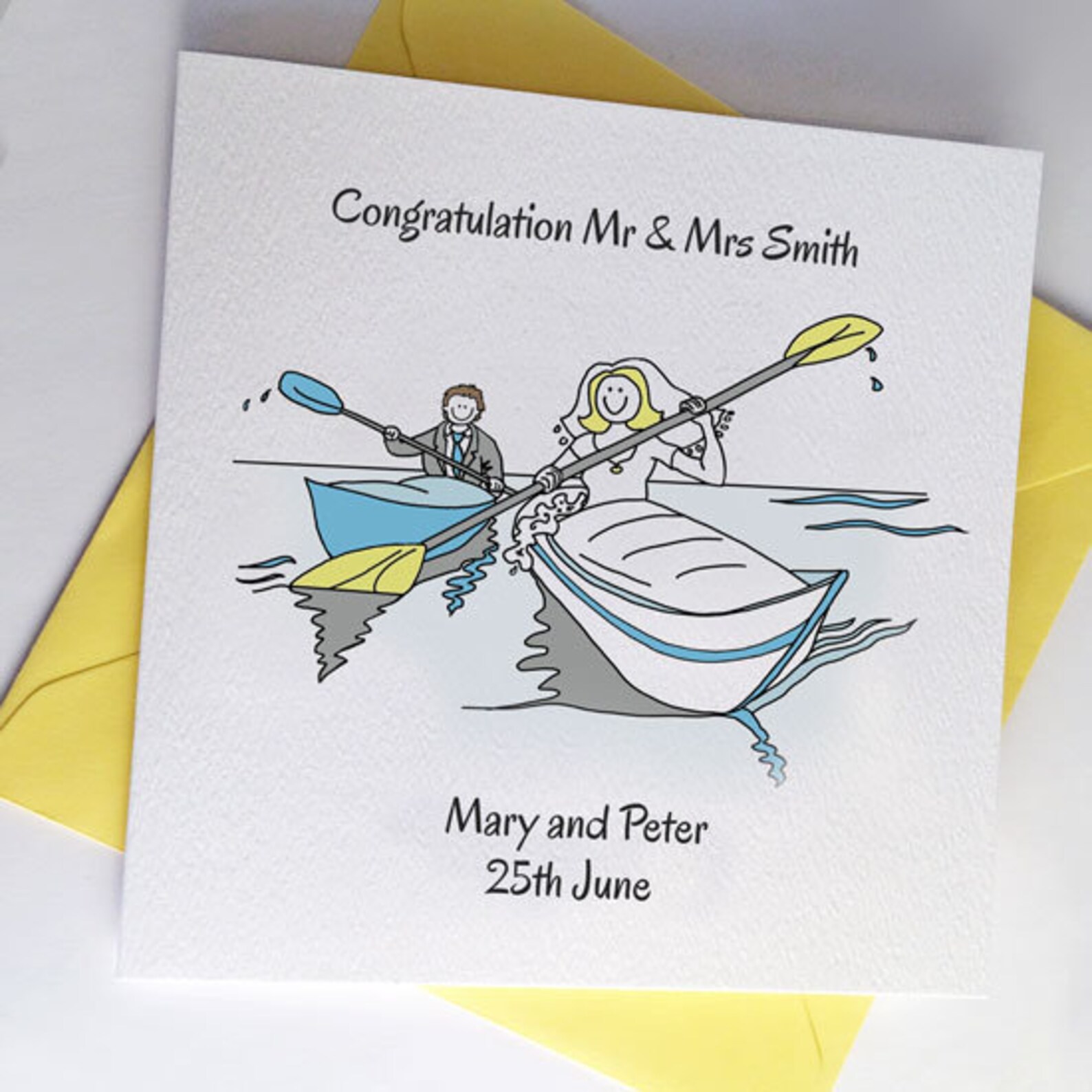 Kayak Wedding Card or Canoeing Engagement Anniversary Card Etsy