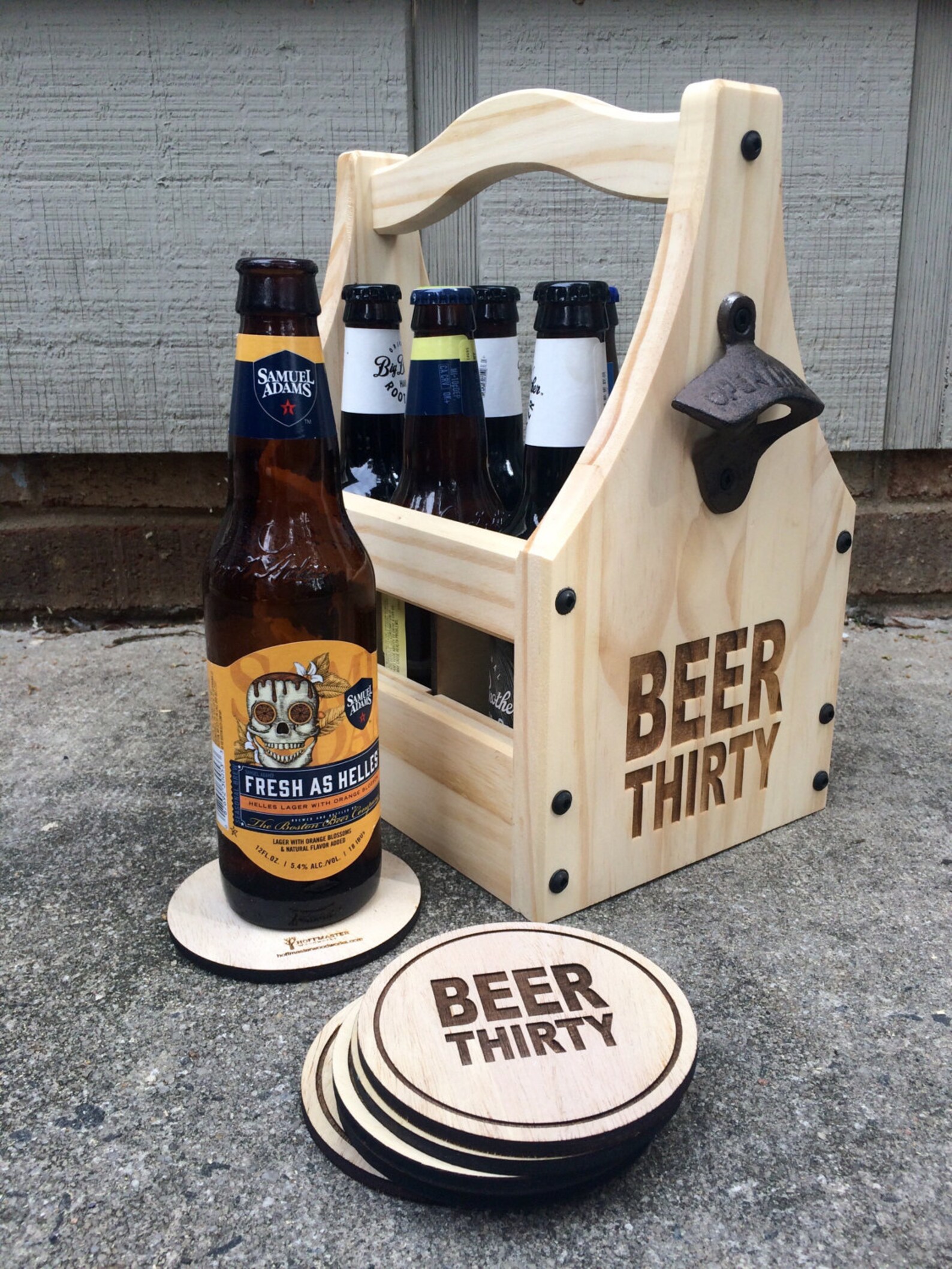 BEER THIRTY Beer Bottle Holder Wooden Bottle Holder Beer Etsy UK