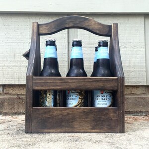 Premium Customizable Beer Caddy Wooden Bottle Holder Beer Tote Tailgate Wedding Party Beer Lovers image 2