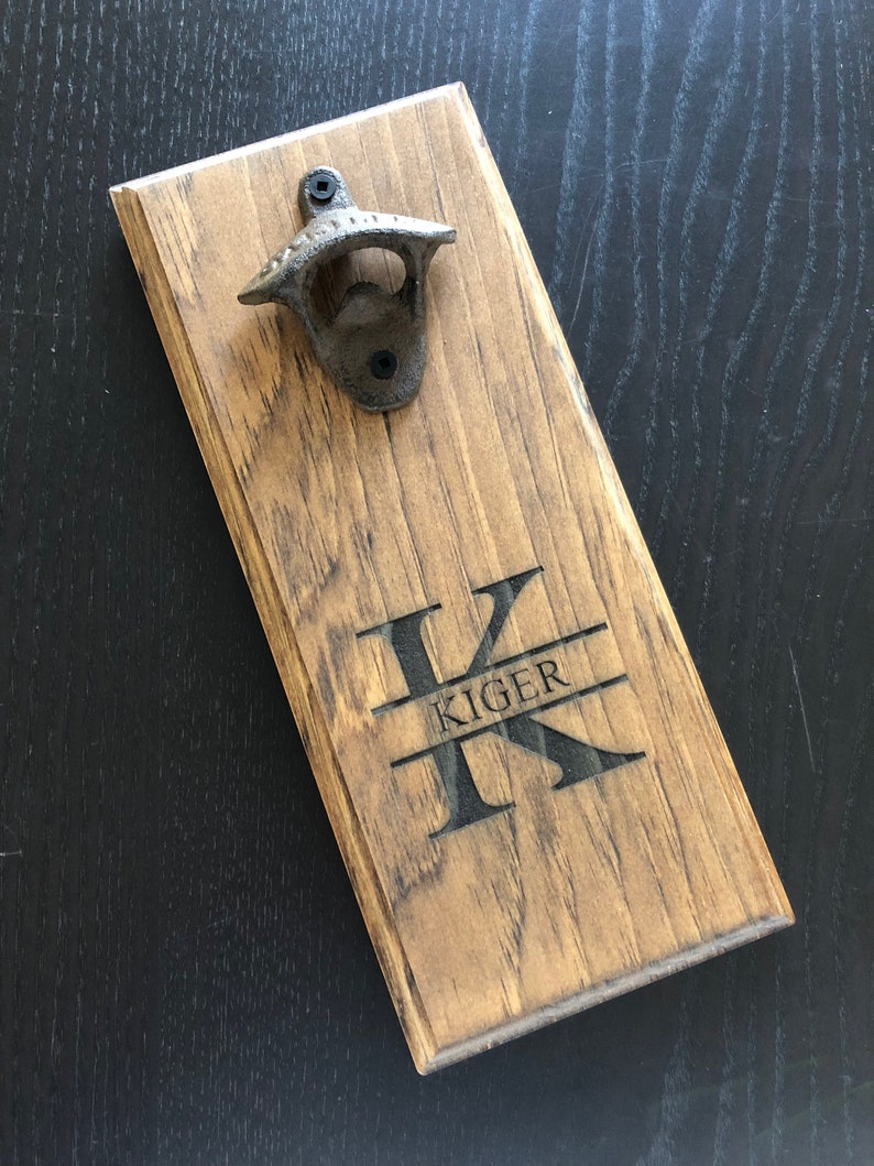 Personalized Beer Bottle Opener Wall Mounted Opener Etsy