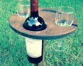 Folding wine table - picnic table - outdoor wine table