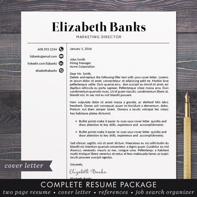 resume template cv template for word mac or pc filler cover letter