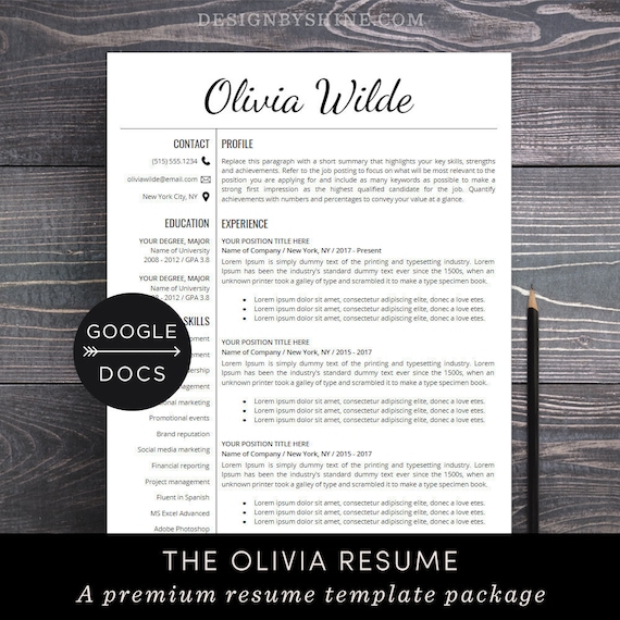 google docs resume template professional resume cv