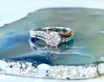 Ciondolo Solitario Charles &amp; Colvard Con Moissanite 2 Carati In Oro 14k - Nuovo Senza Scatola
