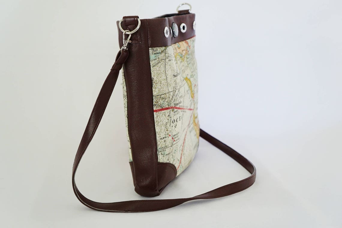 Map and Compass Purse Wanderlust Purse Real Working Compass Etsy