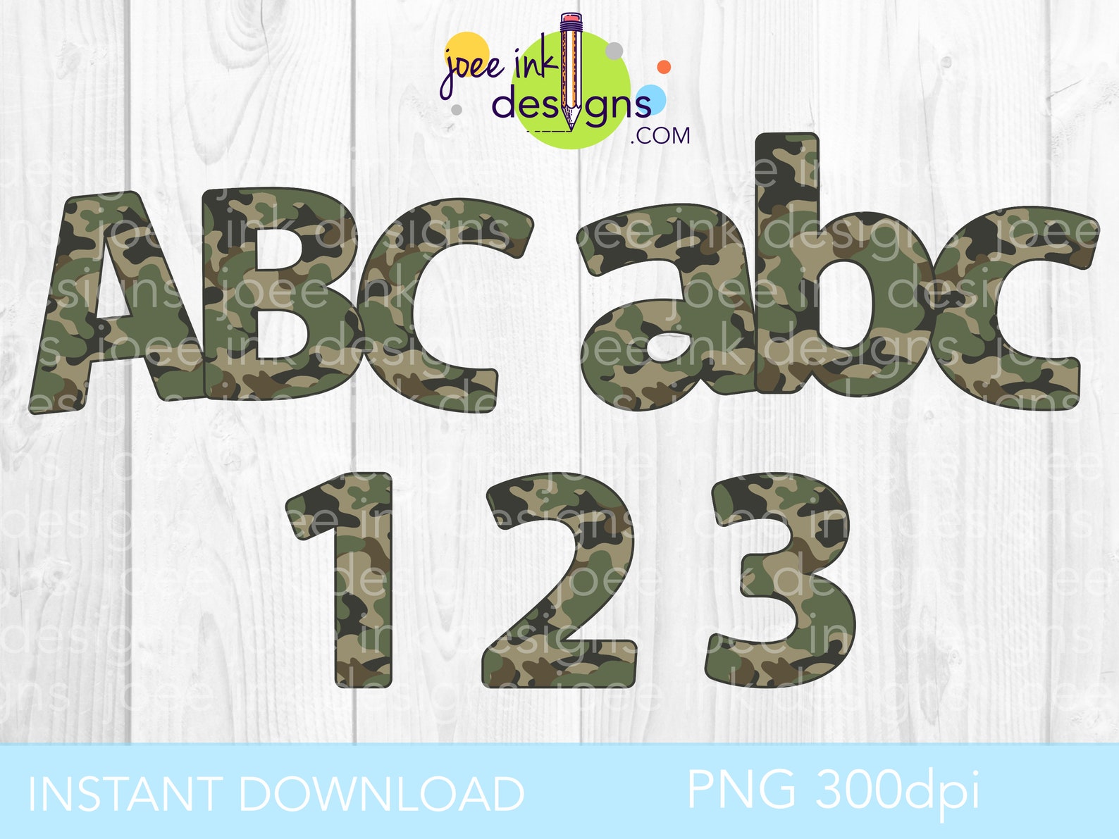 Camouflage Alphabet Clip Art Camo Army Clip Art Letters | Etsy