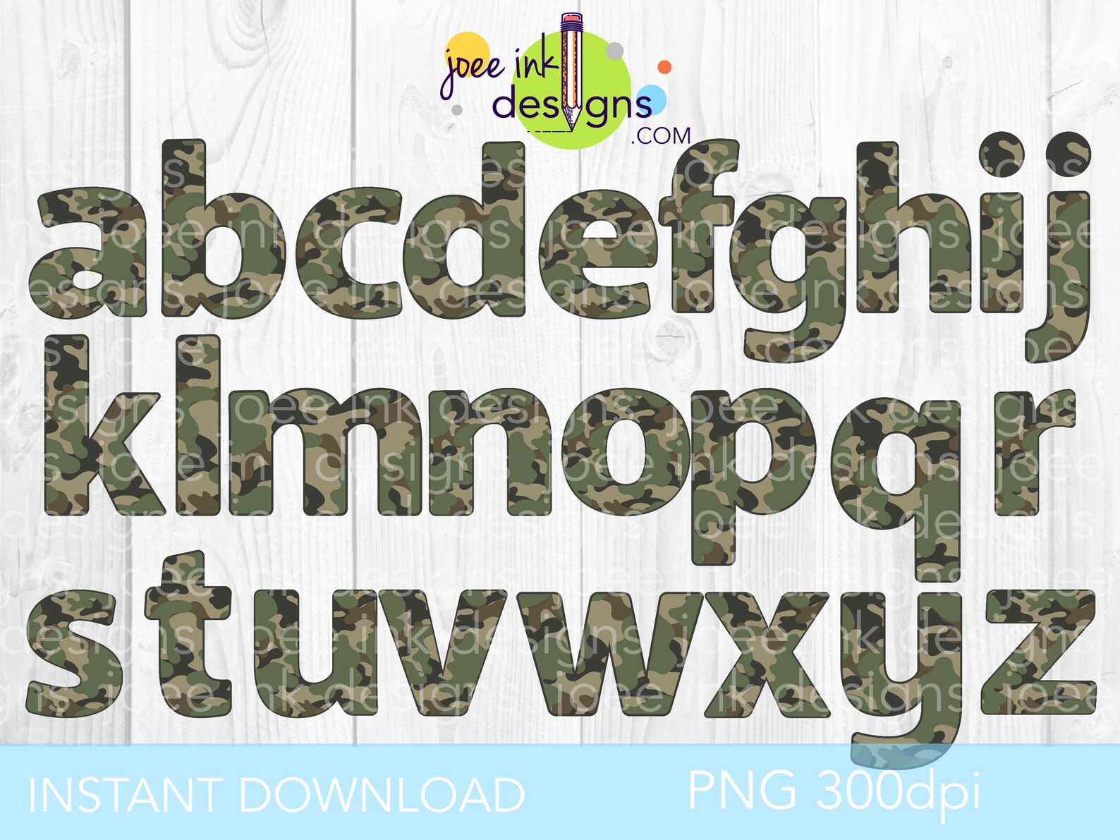 Camouflage Alphabet Clip Art Camo Army Clip Art Letters | Etsy