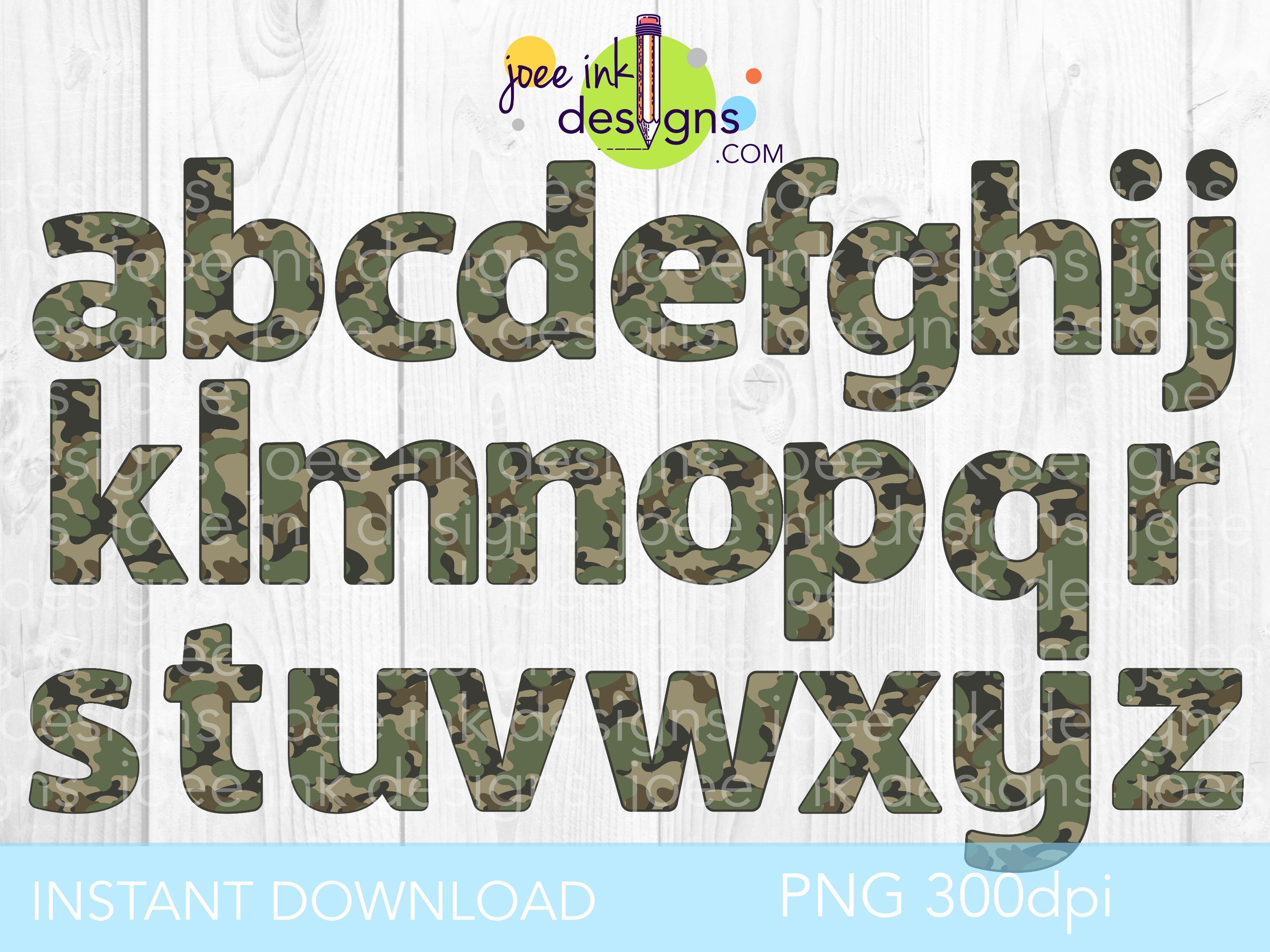 Camouflage Alphabet Clip Art Camo Army Clip Art Letters | Etsy