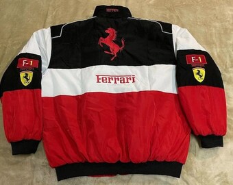 Veste de course Ferrari de Formule 1, veste Ferrari F1, veste Ferrari, veste de course streetwear des années 90, veste rouge unisexe Ferrari vintage, Ferrari