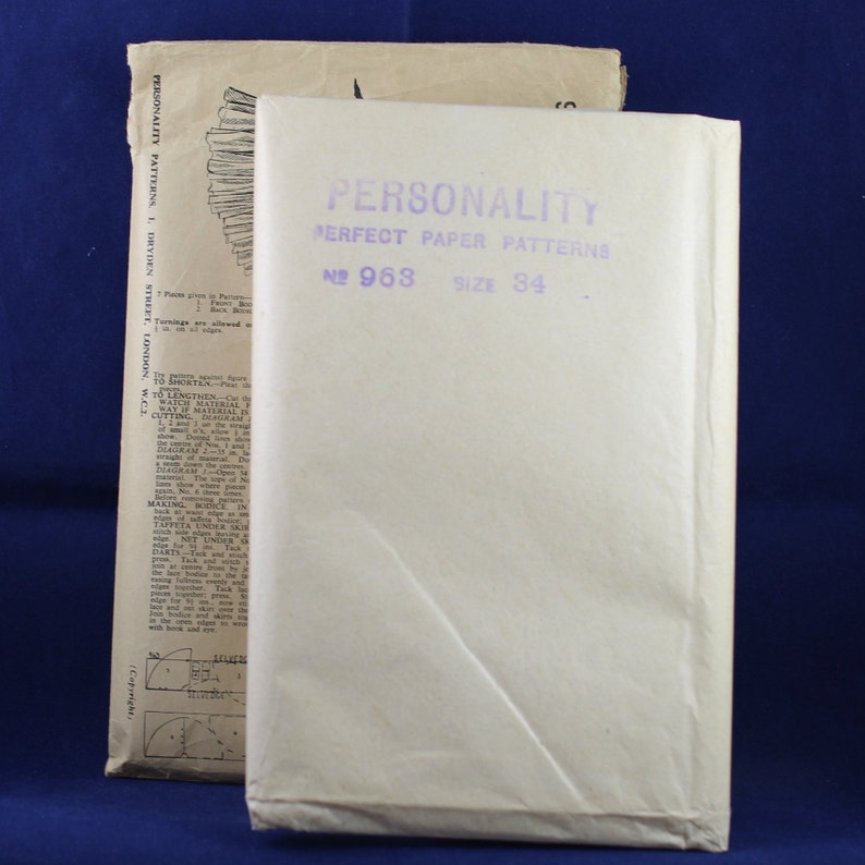 1950/'s Pattern for an Evening Dress in Size 12 Personality 963