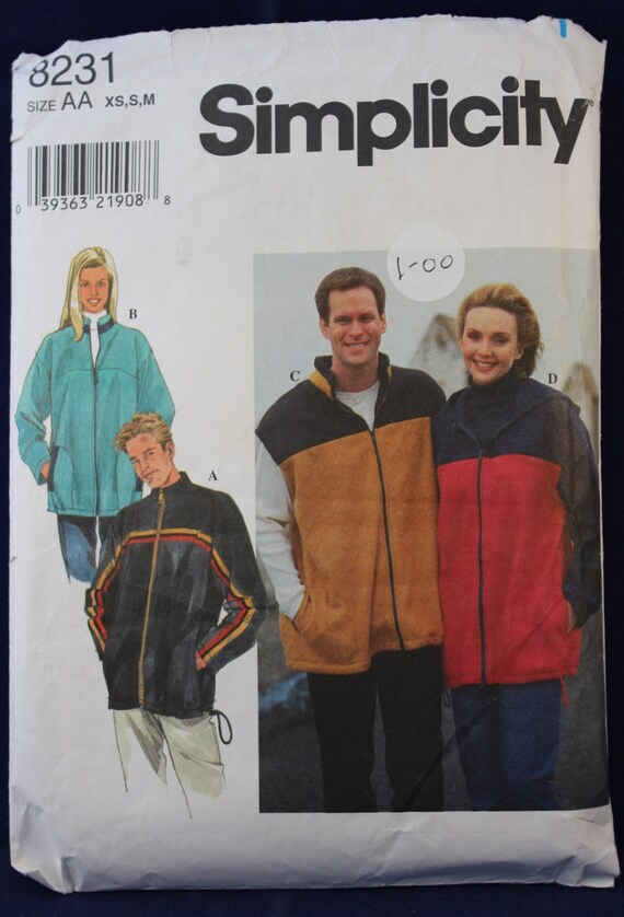 Vintage Sewing Pattern for a Unisex Jacket in Size XS S & M | Etsy