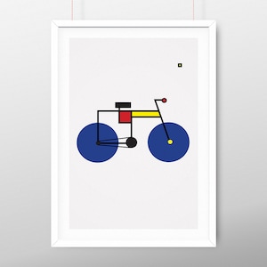 Bicycle poster artwork Bauhaus design Minimalist bicycle wall art print