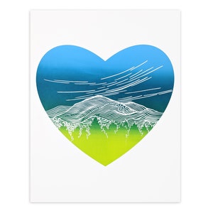 MOUNTAIN HEART |  Screenprint Art Print