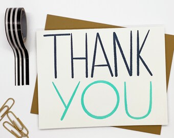 Thank You |  Letterpress Printed Greeting Card