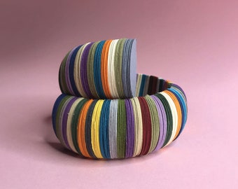 Mother's Day gift, Multicolour paper bracelet, large cuff band, contemporary design, gift ideas, paper jewellery