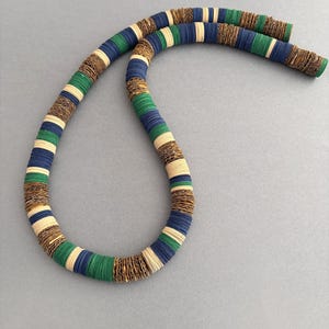 Gioielli di carta, collana in stile africano colorata fatta a mano, gioielli alla moda
