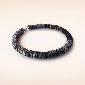 Girocollo bianco e nero fatto di carta, gioielli di carta, collana corta, gioielli contemporanei