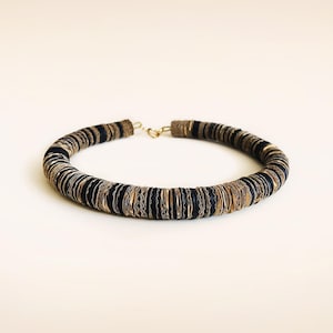 African necklace, African jewelry, black and gold choker, ethnic necklace, short necklace