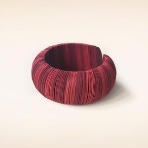 Red bracelet, paper jewellery, circle bracelet, contemporary jewellery, geometric design