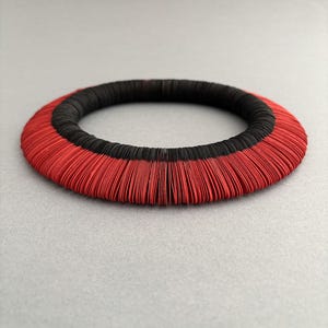 Paper jewelry, red and black choker necklace, standout necklace