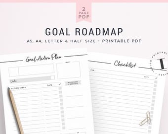monthly goal planner goal planner goal tracker printable etsy goal planner template
