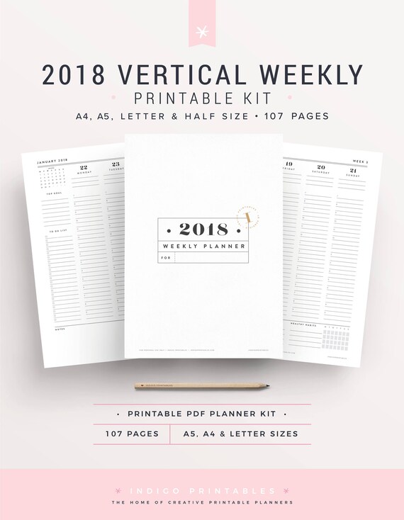 vertical weekly planner hourly schedule 2018 agenda hourly etsy weekly planner hourly